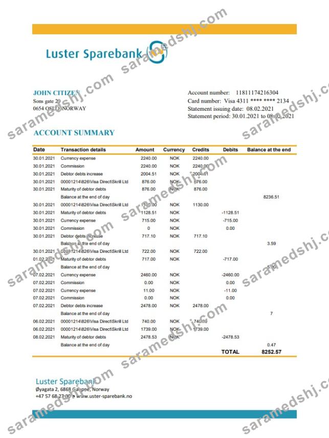 Norway Luster Sparebank excel pdf